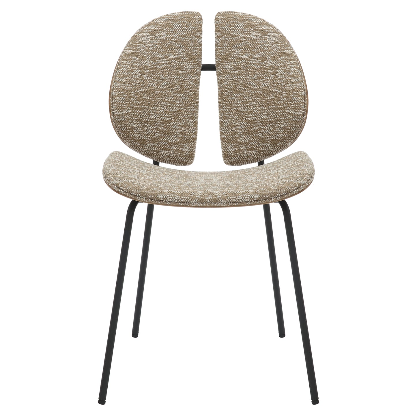 Dining Chair Lungs Hm9982.01 Black Metal Frame-beige Fabric 49x53,5x80hcm.
