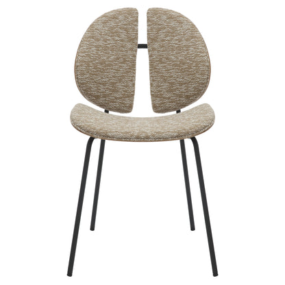 Dining Chair Lungs Hm9982.01 Black Metal Frame-beige Fabric 49x53,5x80hcm.