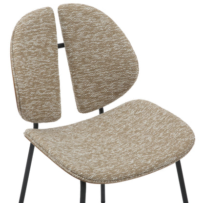 Dining Chair Lungs Hm9982.01 Black Metal Frame-beige Fabric 49x53,5x80hcm.