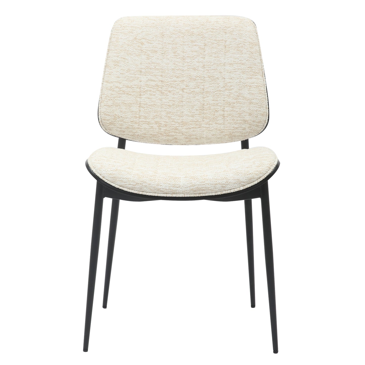 Dining Chair Conti Hm9983.02 Black Metal & Plywood-ecru Fabric 48,5x56x82,5hcm.