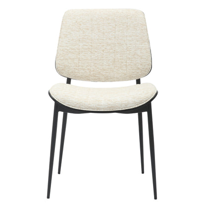 Dining Chair Conti Hm9983.02 Black Metal & Plywood-ecru Fabric 48,5x56x82,5hcm.