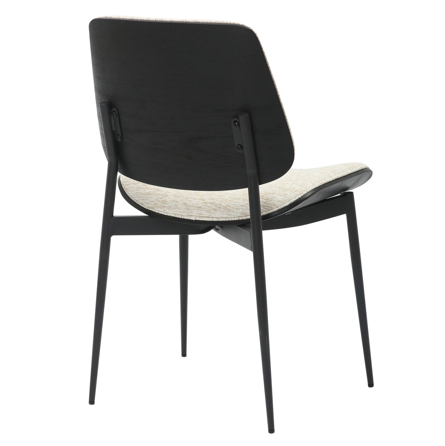 Dining Chair Conti Hm9983.02 Black Metal & Plywood-ecru Fabric 48,5x56x82,5hcm.