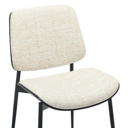 Dining Chair Conti Hm9983.02 Black Metal & Plywood-ecru Fabric 48,5x56x82,5hcm.