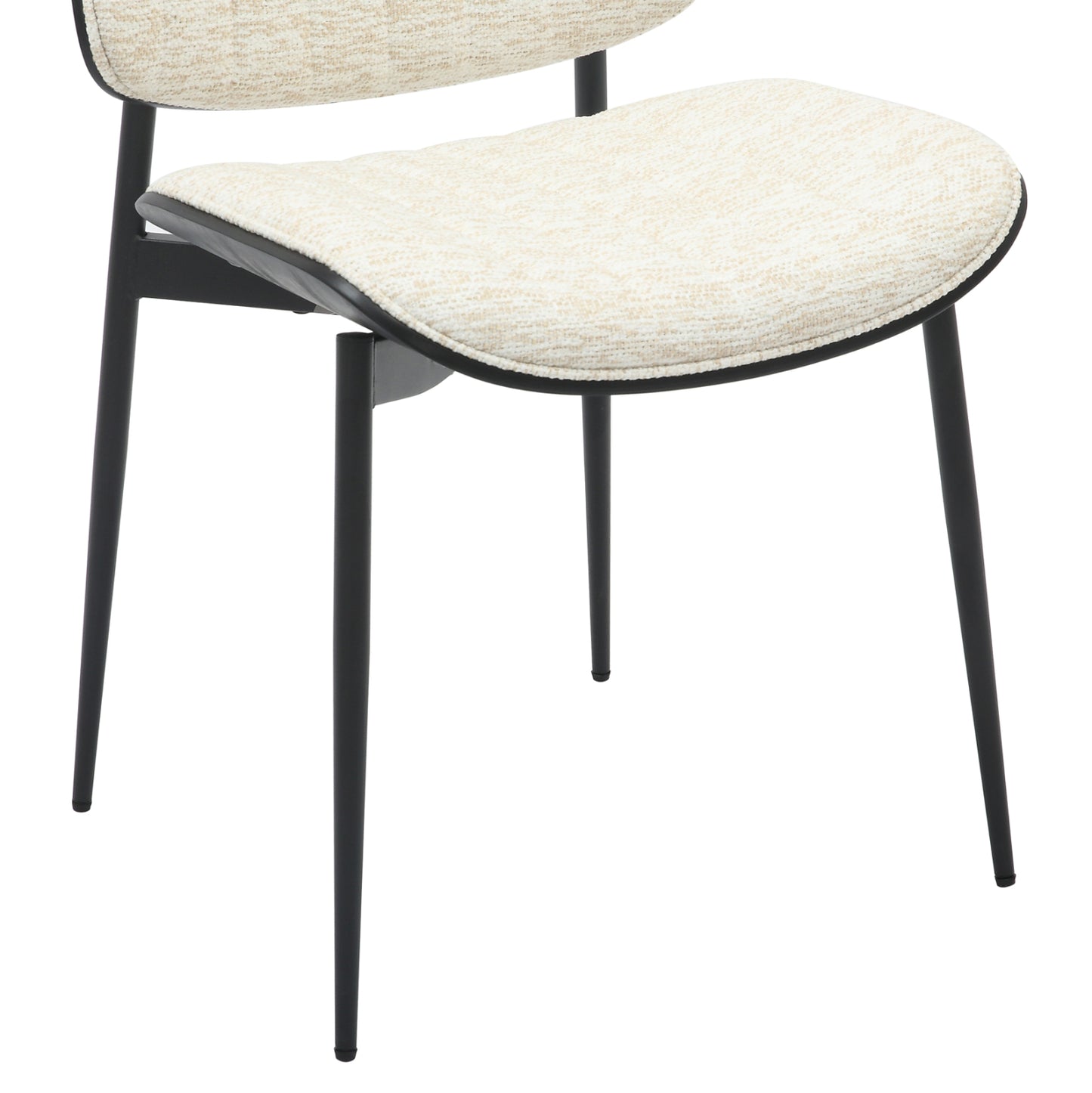 Dining Chair Conti Hm9983.02 Black Metal & Plywood-ecru Fabric 48,5x56x82,5hcm.