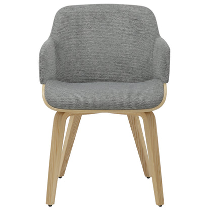 Dining Chair Prieto Hm9989.01 Plywood Frame In Oak-grey Fabric 54,5x44x89,5hcm.