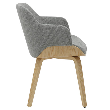 Dining Chair Prieto Hm9989.01 Plywood Frame In Oak-grey Fabric 54,5x44x89,5hcm.
