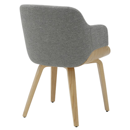Dining Chair Prieto Hm9989.01 Plywood Frame In Oak-grey Fabric 54,5x44x89,5hcm.