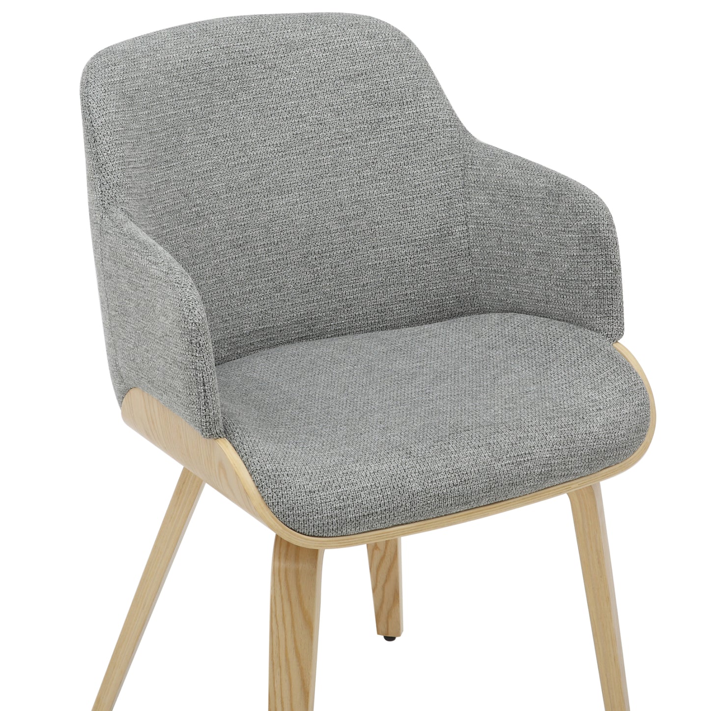 Dining Chair Prieto Hm9989.01 Plywood Frame In Oak-grey Fabric 54,5x44x89,5hcm.