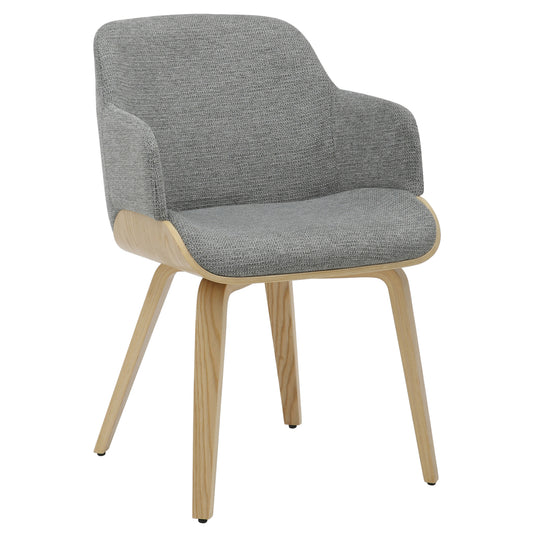 Dining Chair Prieto Hm9989.01 Plywood Frame In Oak-grey Fabric 54,5x44x89,5hcm.