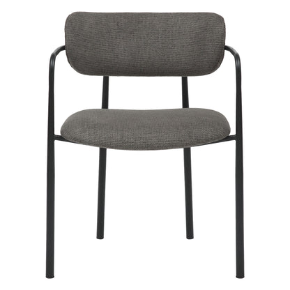 Dining Chair Kritter Hm9994.02 Black Metal-dark Grey Fabric 58x53x76hcm.