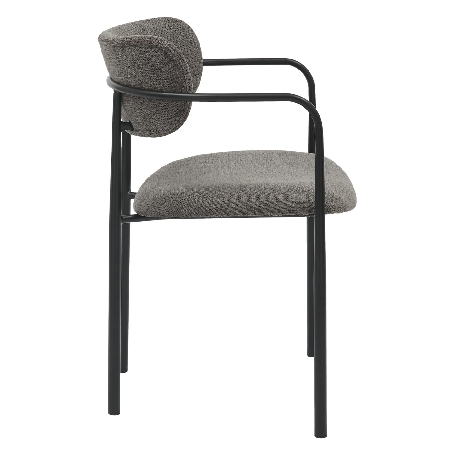 Dining Chair Kritter Hm9994.02 Black Metal-dark Grey Fabric 58x53x76hcm.