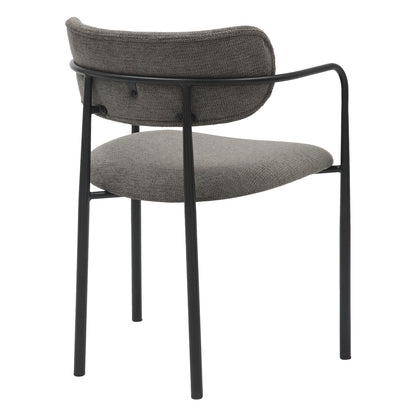 Dining Chair Kritter Hm9994.02 Black Metal-dark Grey Fabric 58x53x76hcm.
