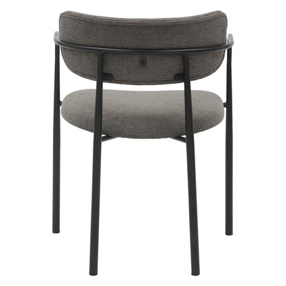 Dining Chair Kritter Hm9994.02 Black Metal-dark Grey Fabric 58x53x76hcm.