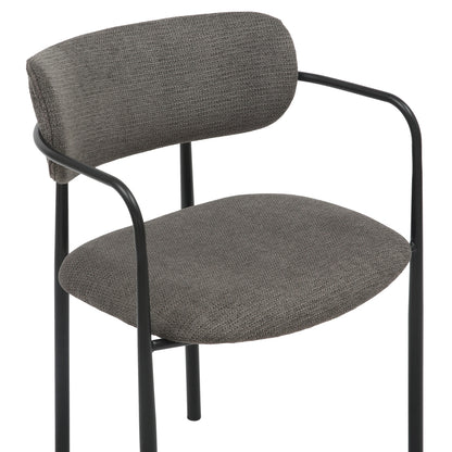 Dining Chair Kritter Hm9994.02 Black Metal-dark Grey Fabric 58x53x76hcm.