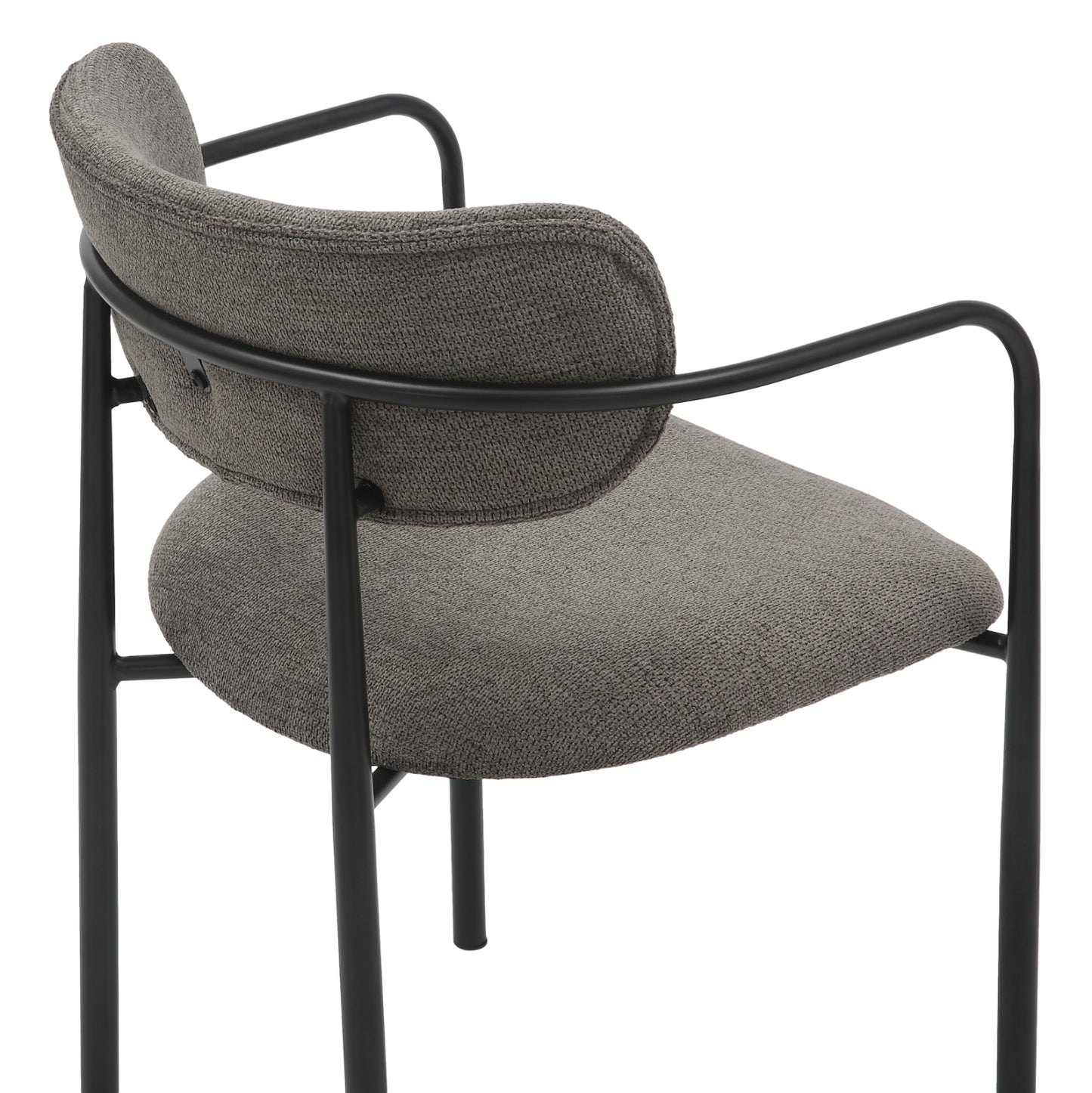 Dining Chair Kritter Hm9994.02 Black Metal-dark Grey Fabric 58x53x76hcm.