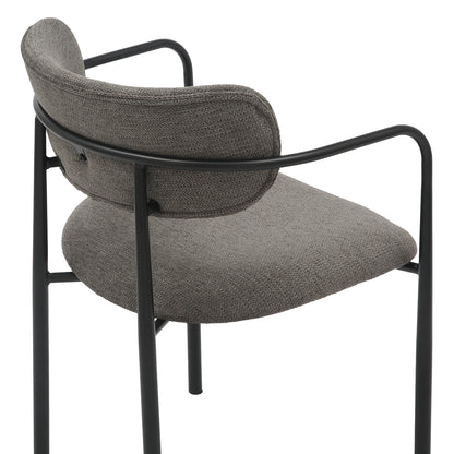 Dining Chair Kritter Hm9994.02 Black Metal-dark Grey Fabric 58x53x76hcm.