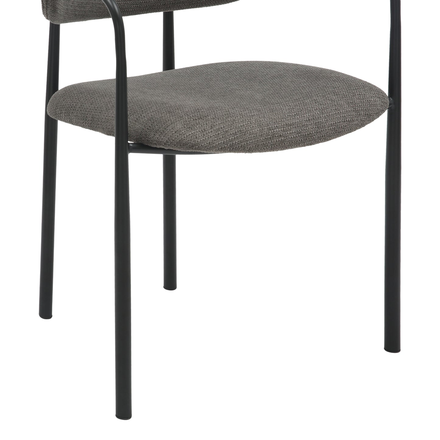 Dining Chair Kritter Hm9994.02 Black Metal-dark Grey Fabric 58x53x76hcm.