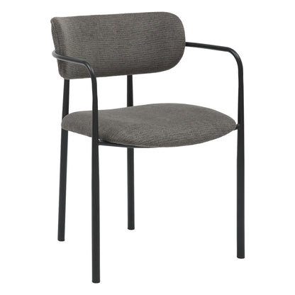 Dining Chair Kritter Hm9994.02 Black Metal-dark Grey Fabric 58x53x76hcm.