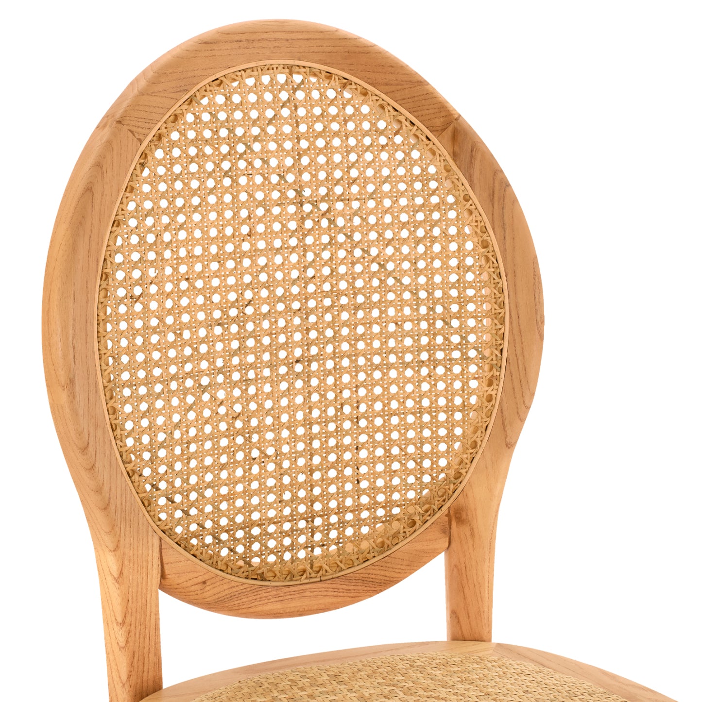Wooden Chair With Oval Back And Rattan In Natural Color Hm8745.01 45x50x97