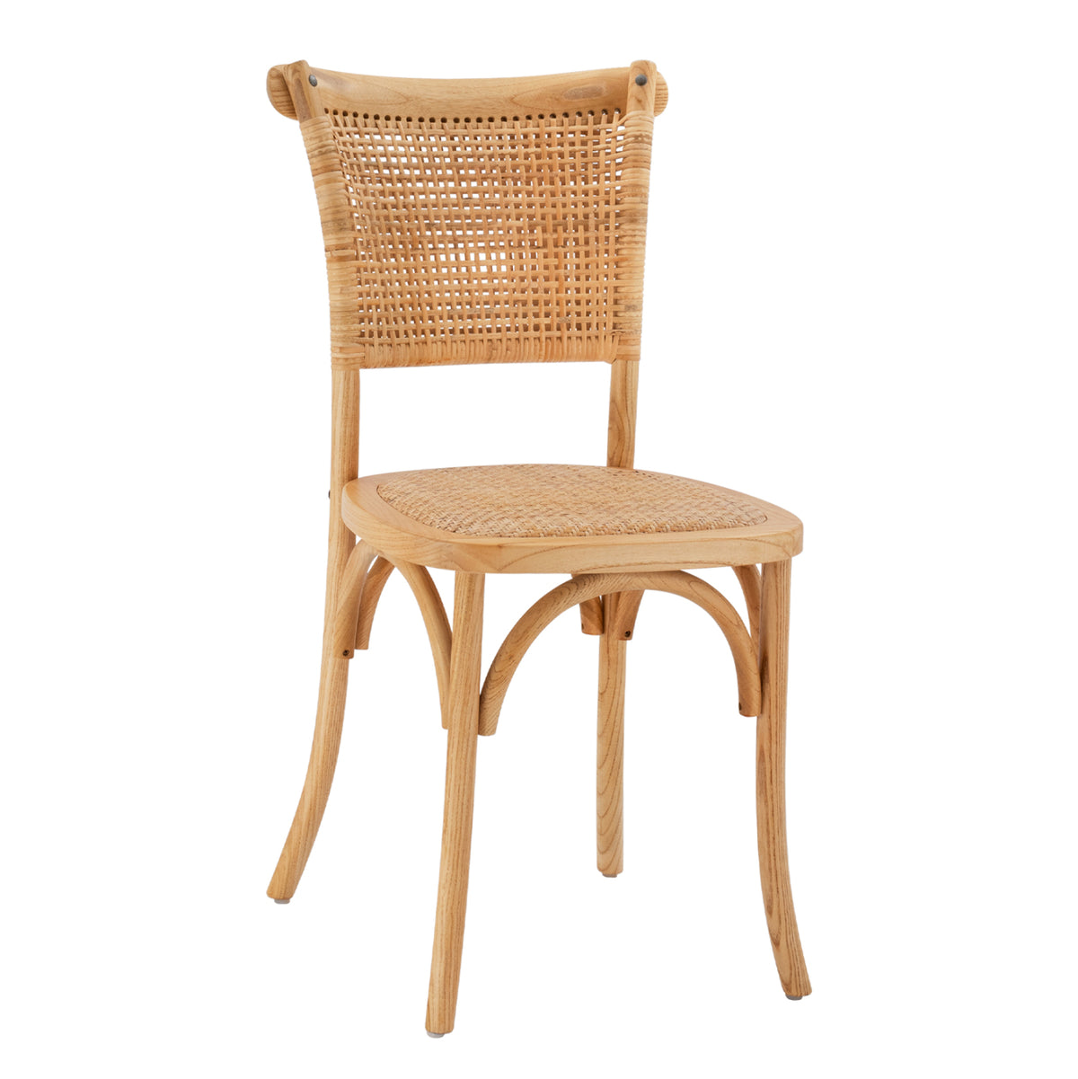 Wooden Chair With Rattan In Natural Shade Hm8752.01 49x54x89cm