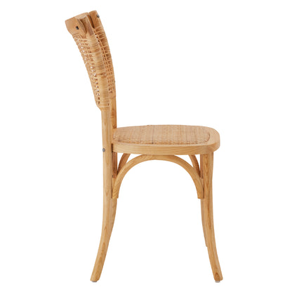 Wooden Chair With Rattan In Natural Shade Hm8752.01 49x54x89cm