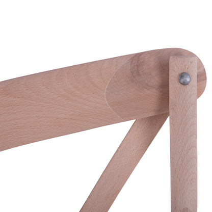 Chair Owen Wooden Stackable From Beech Wood Unpainted With Crossed Back Hm8575.20 45x55,5x90 Cm