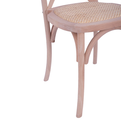 Chair Owen Wooden Stackable From Beech Wood Unpainted With Crossed Back Hm8575.20 45x55,5x90 Cm