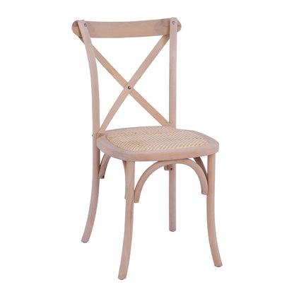 Chair Owen Wooden Stackable From Beech Wood Unpainted With Crossed Back Hm8575.20 45x55,5x90 Cm