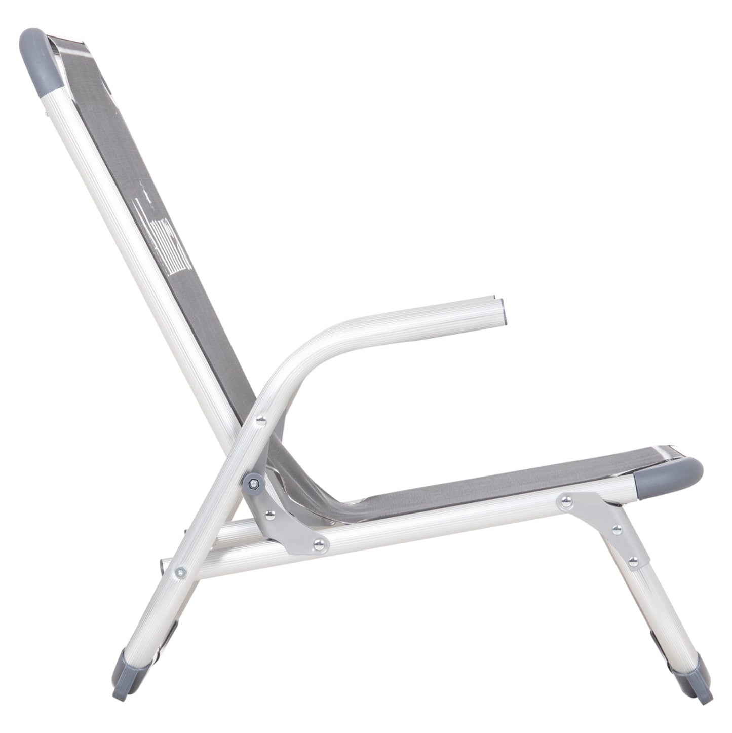 Beach Chair Heavy Duty Aluminum Almira Hm5053.10 Grey Textilene--high Backrest 55x71x66hcm