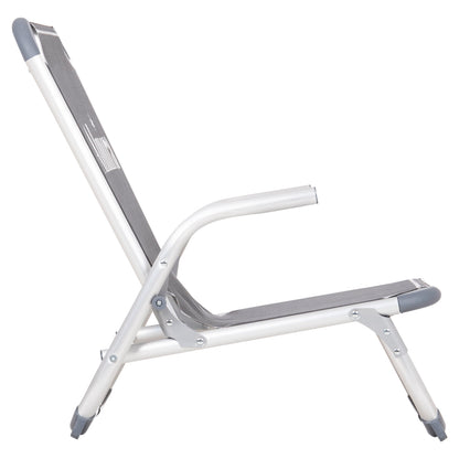 Beach Chair Heavy Duty Aluminum Almira Hm5053.10 Grey Textilene--high Backrest 55x71x66hcm