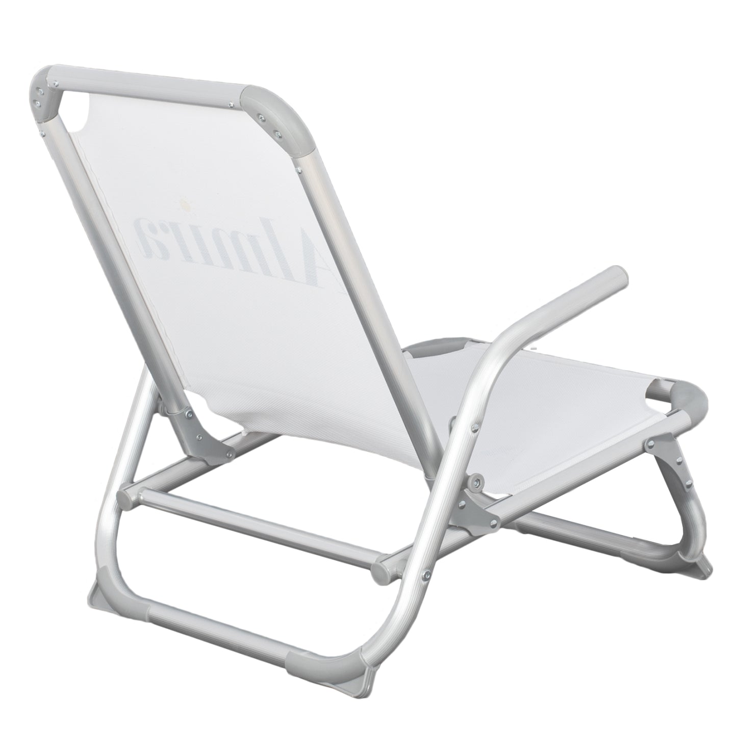 Beach Chair Heavy Duty Aluminum Almira Hm5053.03 White Textilene--high Backrest 55x71x66hcm
