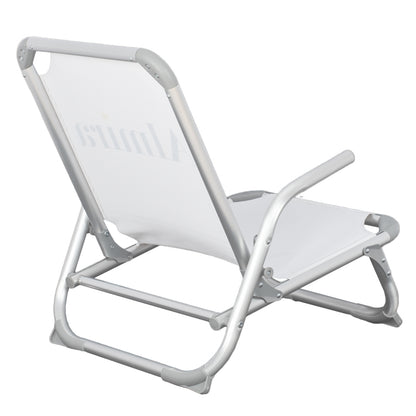 Beach Chair Heavy Duty Aluminum Almira Hm5053.03 White Textilene--high Backrest 55x71x66hcm