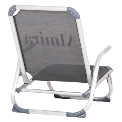 Beach Chair Heavy Duty Aluminum Almira Hm5053.10 Grey Textilene--high Backrest 55x71x66hcm