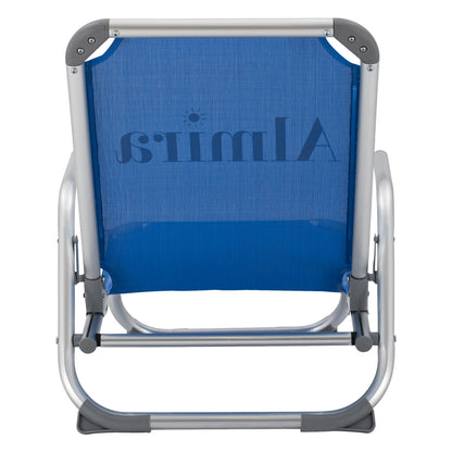 Beach Chair Heavy Duty Aluminum Almira Hm5053.01 Blue Textilene--high Backrest 55x71x66hcm