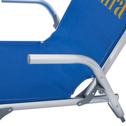 Beach Chair Heavy Duty Aluminum Almira Hm5053.01 Blue Textilene--high Backrest 55x71x66hcm
