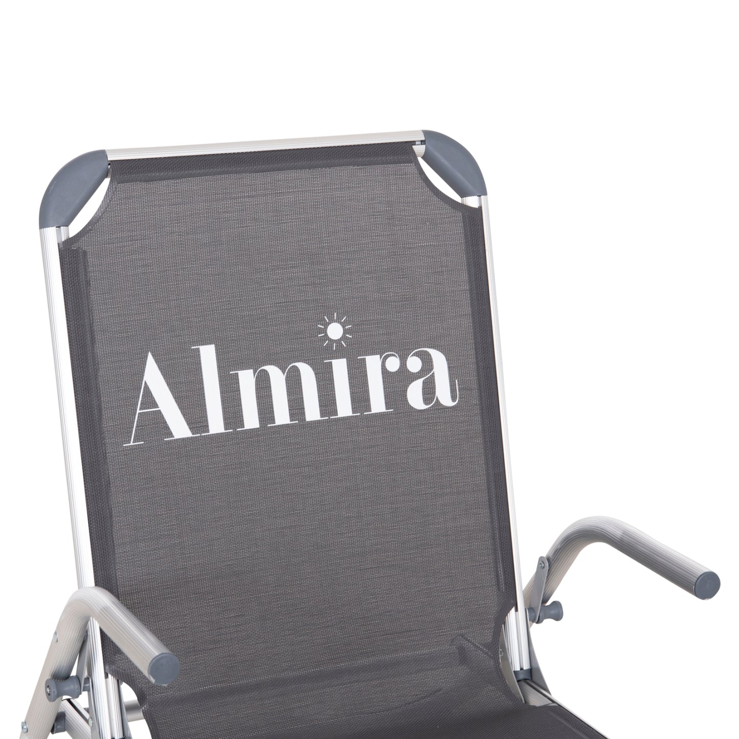 Beach Chair Heavy Duty Aluminum Almira Hm5053.10 Grey Textilene--high Backrest 55x71x66hcm