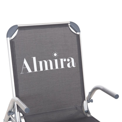 Beach Chair Heavy Duty Aluminum Almira Hm5053.10 Grey Textilene--high Backrest 55x71x66hcm