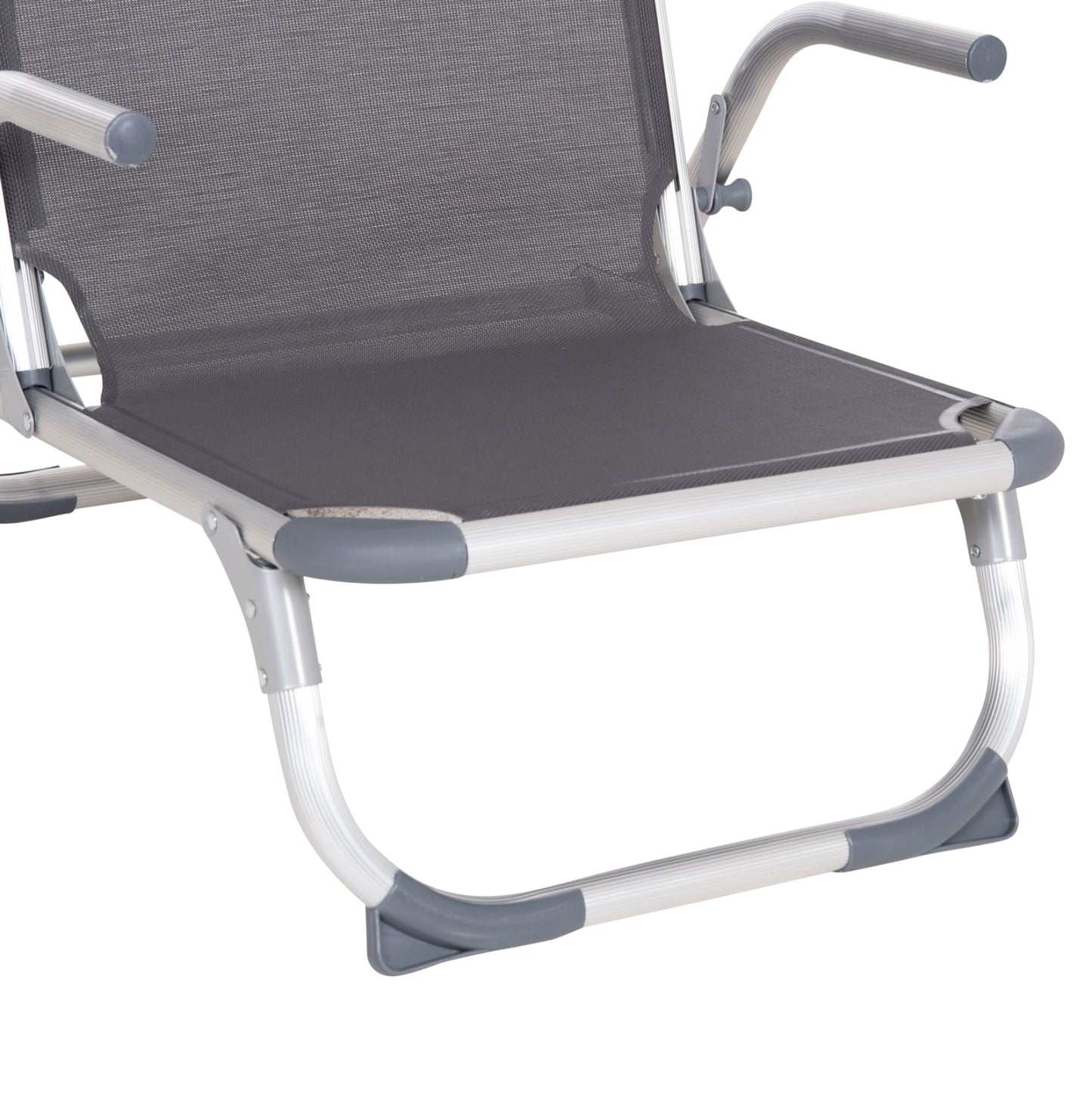 Beach Chair Heavy Duty Aluminum Almira Hm5053.10 Grey Textilene--high Backrest 55x71x66hcm