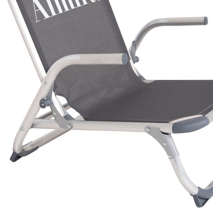 Beach Chair Heavy Duty Aluminum Almira Hm5053.10 Grey Textilene--high Backrest 55x71x66hcm