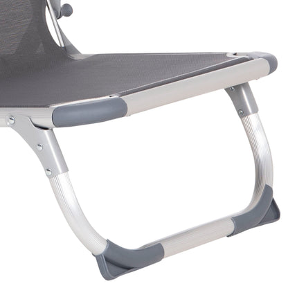Beach Chair Heavy Duty Aluminum Almira Hm5053.10 Grey Textilene--high Backrest 55x71x66hcm