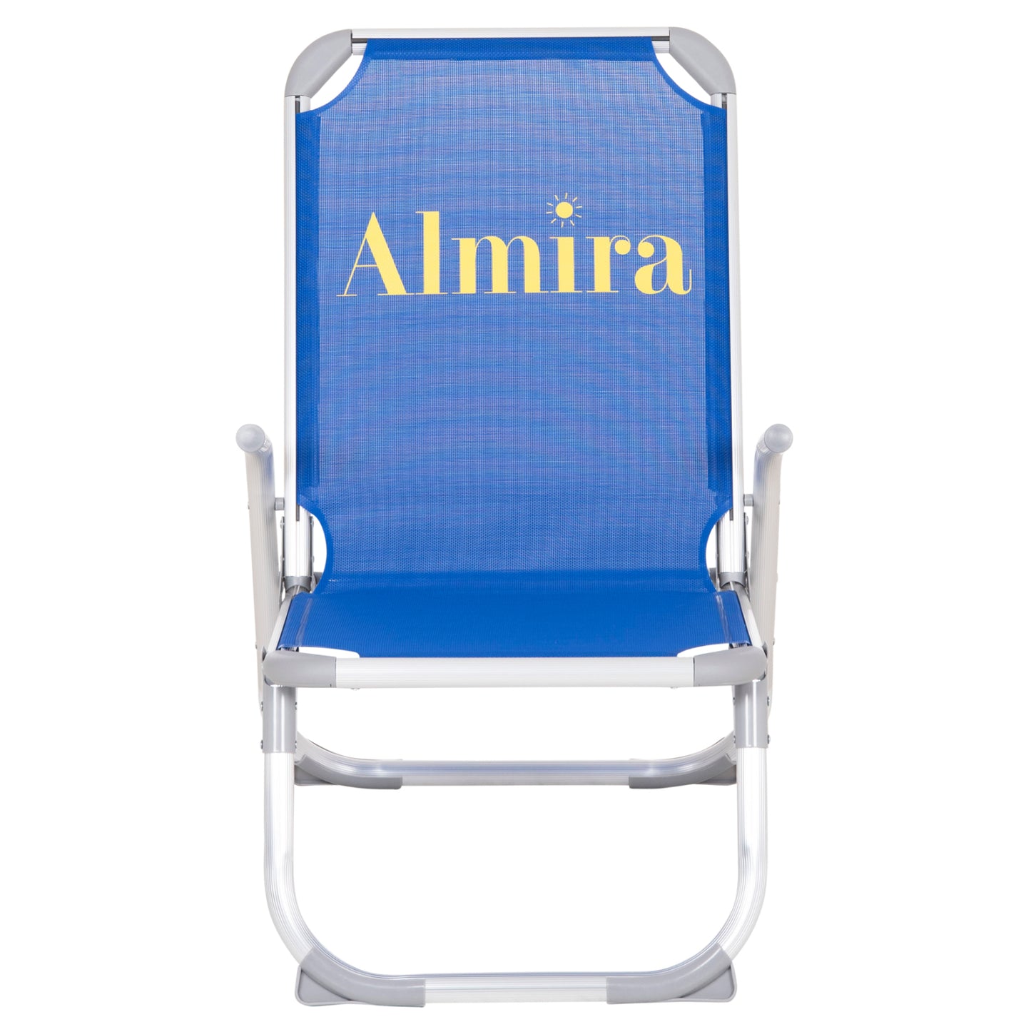 Raised Beach Chair Heavy Duty Aluminum Almira Hm6431.01 Blue Textilene 53x68x80hcm