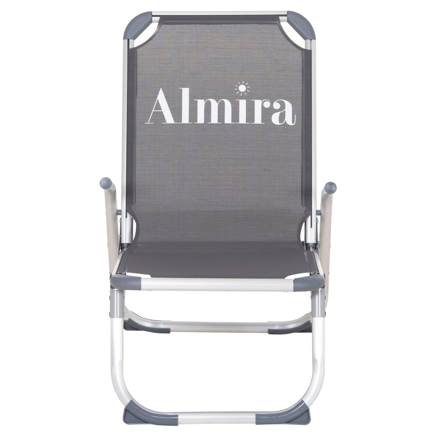 Raised Beach Chair Heavy Duty Aluminum Almira Hm6431.10 Grey Textilene 53x68x80hcm