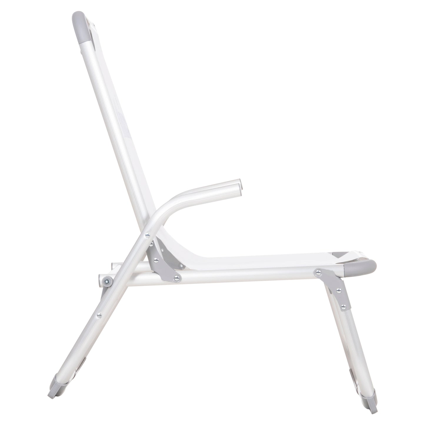 Raised Beach Chair Heavy Duty Aluminum Almira Hm6431.03 White Textilene 53x68x80hcm