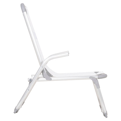 Raised Beach Chair Heavy Duty Aluminum Almira Hm6431.03 White Textilene 53x68x80hcm