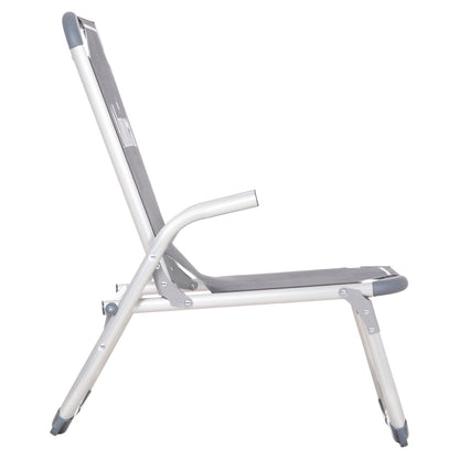 Raised Beach Chair Heavy Duty Aluminum Almira Hm6431.10 Grey Textilene 53x68x80hcm