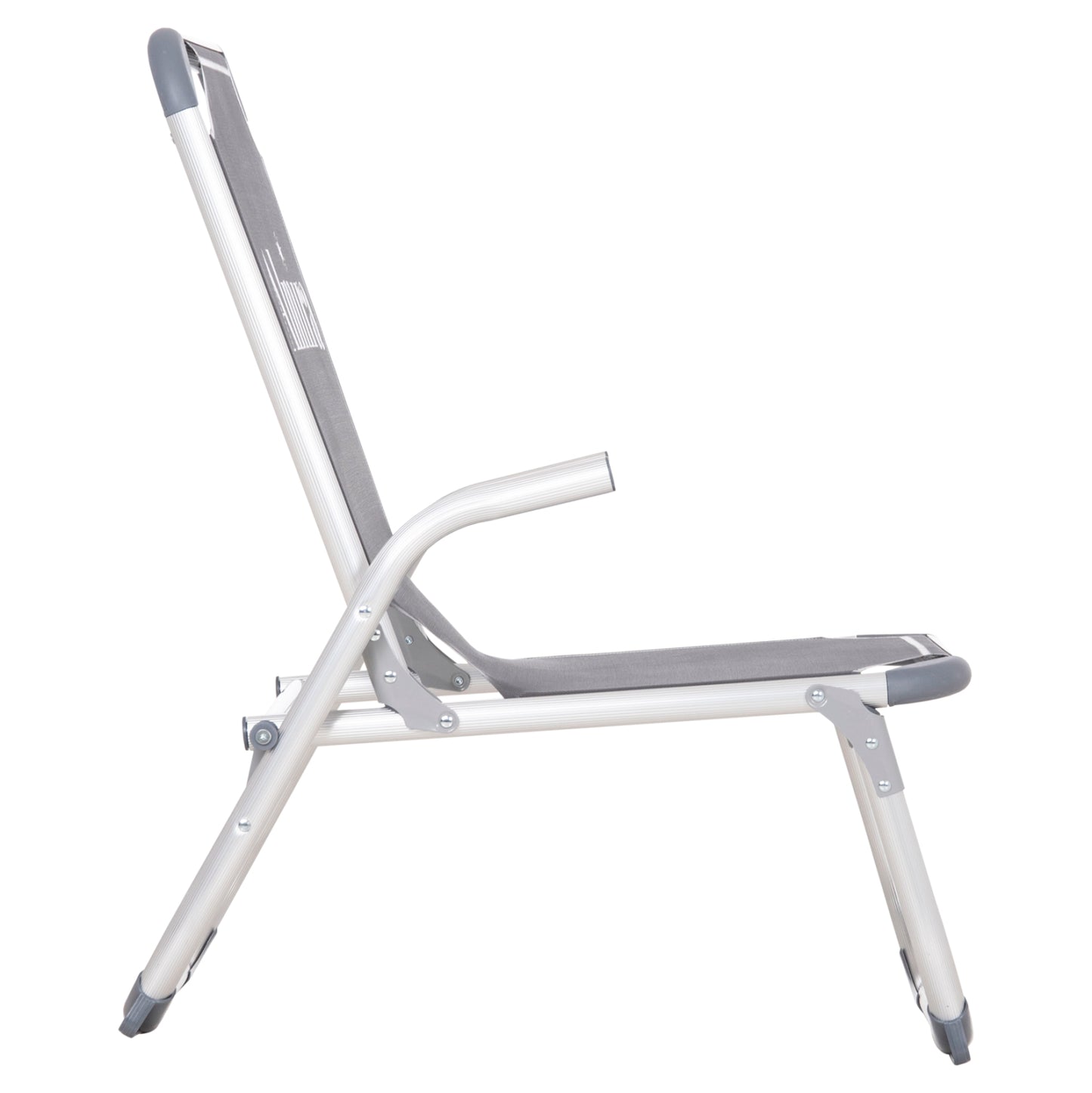Raised Beach Chair Heavy Duty Aluminum Almira Hm6431.10 Grey Textilene 53x68x80hcm