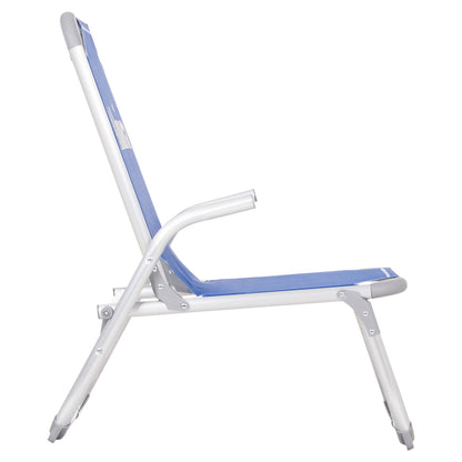 Raised Beach Chair Heavy Duty Aluminum Almira Hm6431.01 Blue Textilene 53x68x80hcm