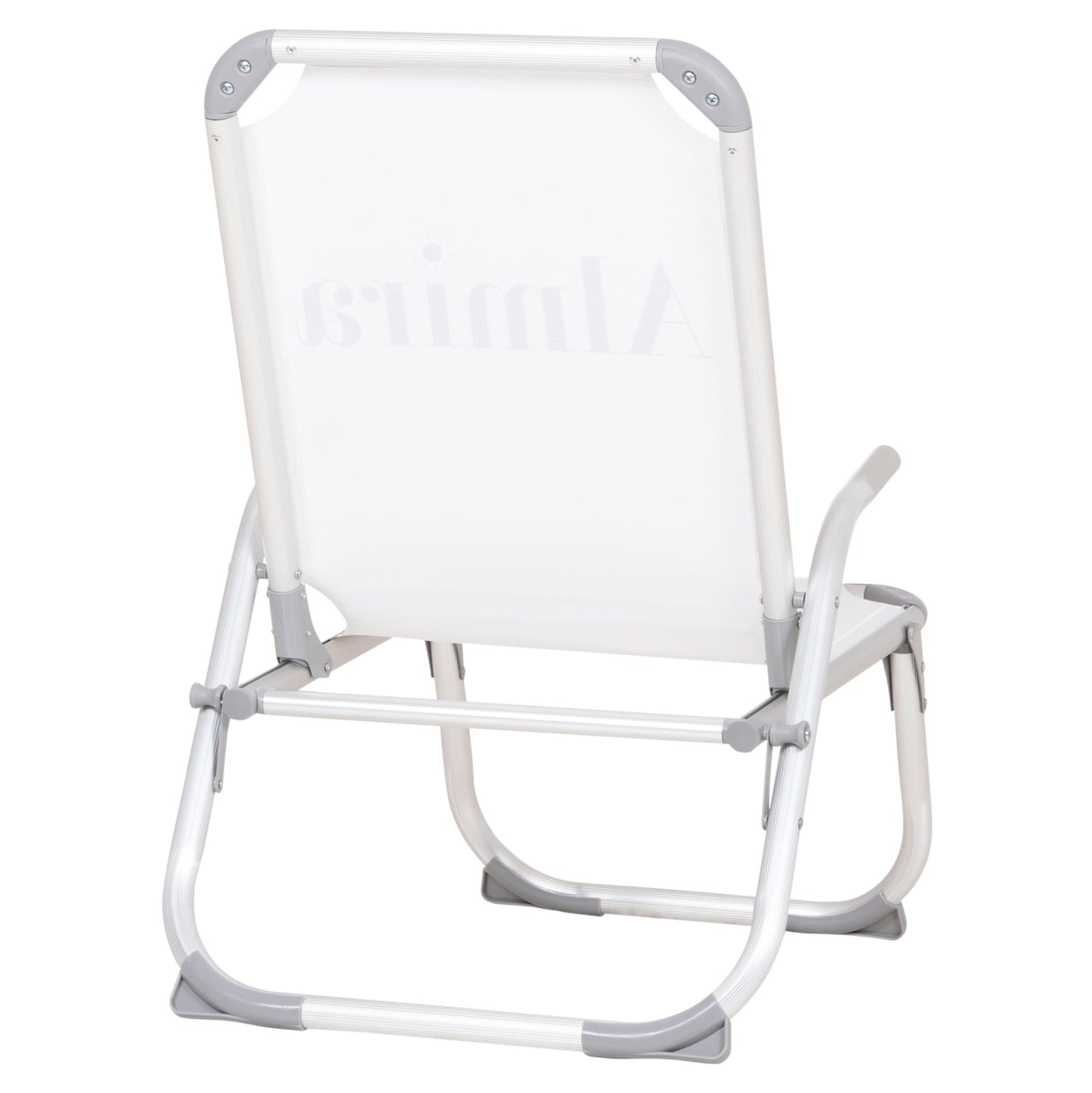 Raised Beach Chair Heavy Duty Aluminum Almira Hm6431.03 White Textilene 53x68x80hcm