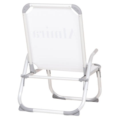 Raised Beach Chair Heavy Duty Aluminum Almira Hm6431.03 White Textilene 53x68x80hcm