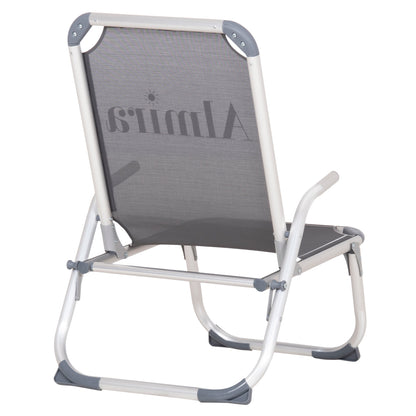 Raised Beach Chair Heavy Duty Aluminum Almira Hm6431.10 Grey Textilene 53x68x80hcm